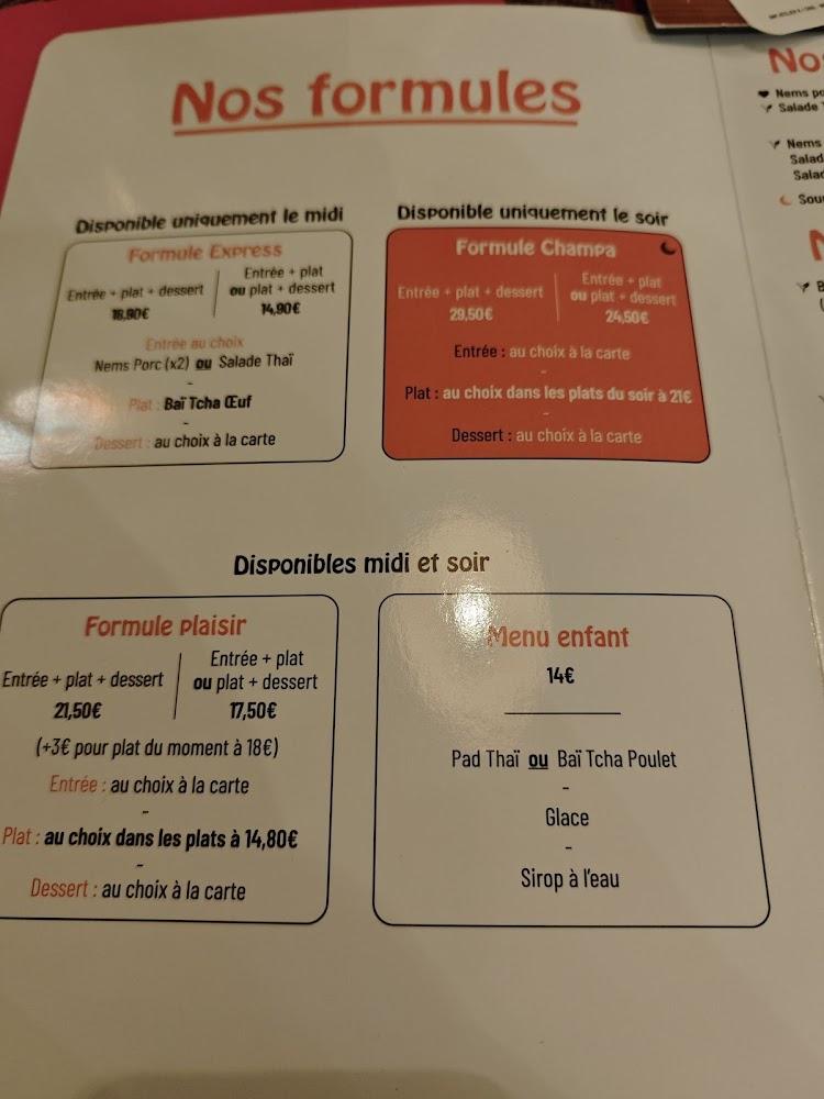 La Champa - restaurant asiatique thaï - Menu Image 2